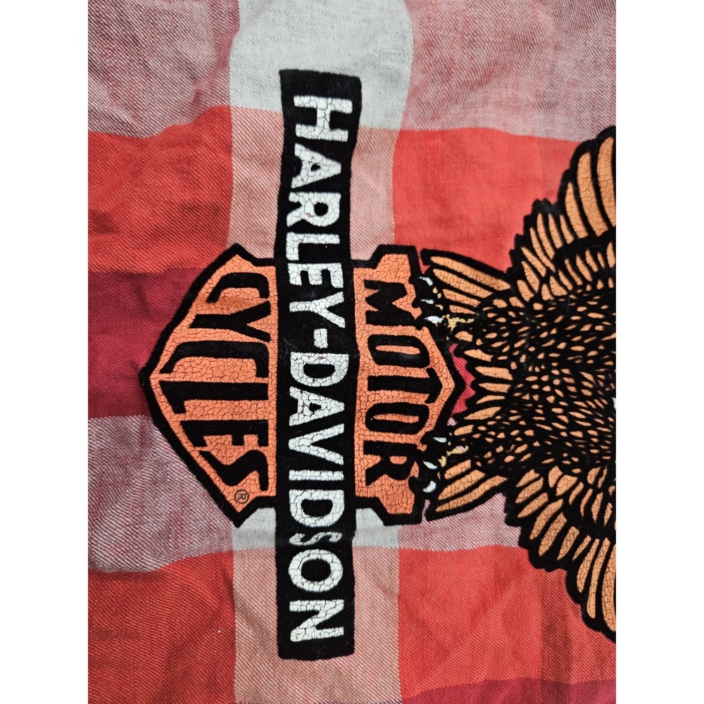 Harley-Davidson Women's Plaid Flannel Shirt - Screamin' Eagle Back (Size M) - Picture 14 of 16
